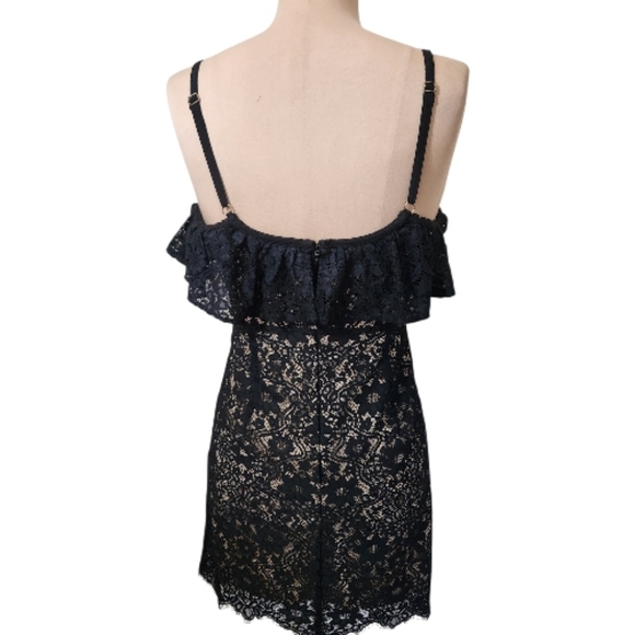 FOR LOVE & LEMONS "Rosemary" Cold Shoulder Lace Mini Dress - Size S - Picture 8 of 14